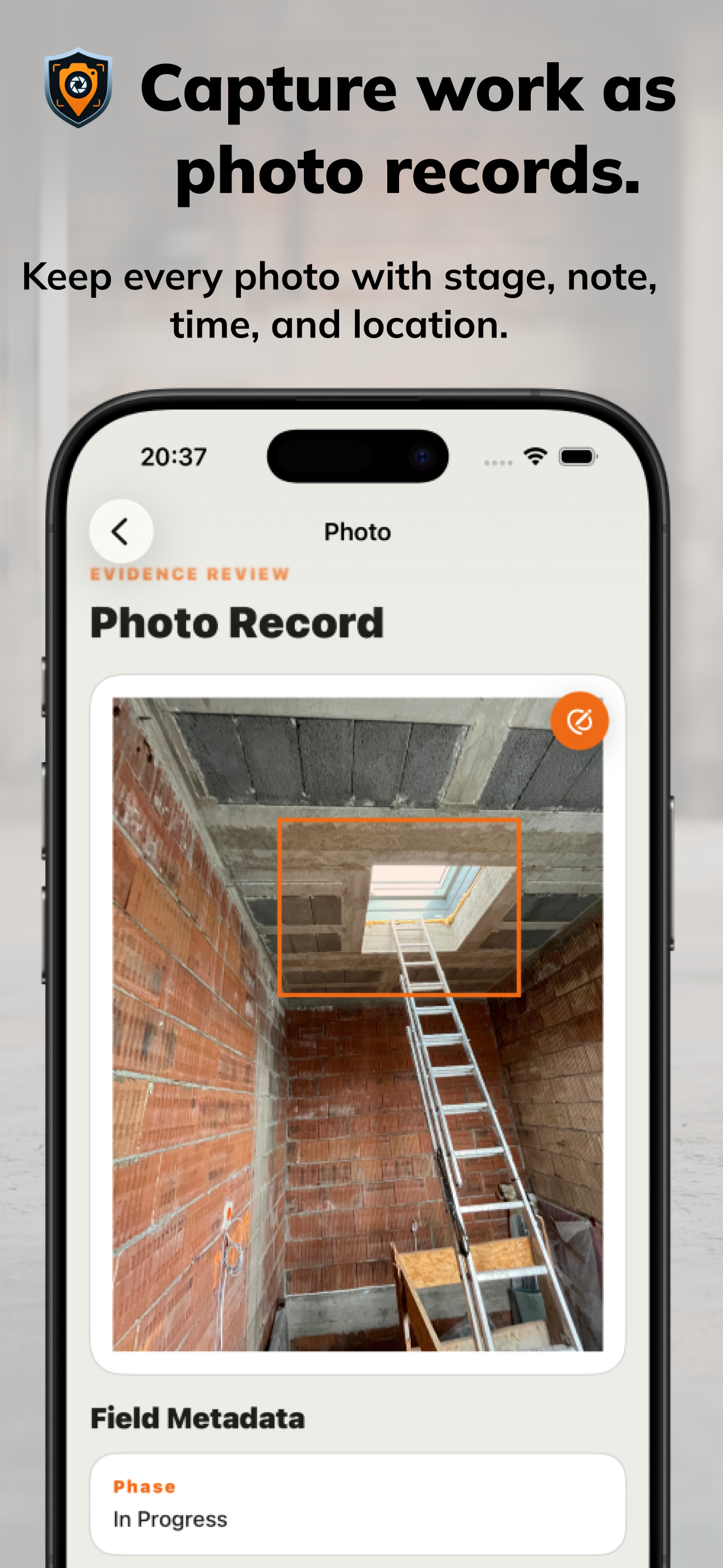 ProofLog photo details screen